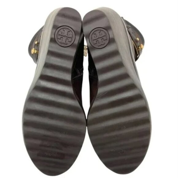 Tory Burch Primrose Lamb Leather Shearling Wedge Ankle Boots - Size 6.5 - Picture 6 of 9